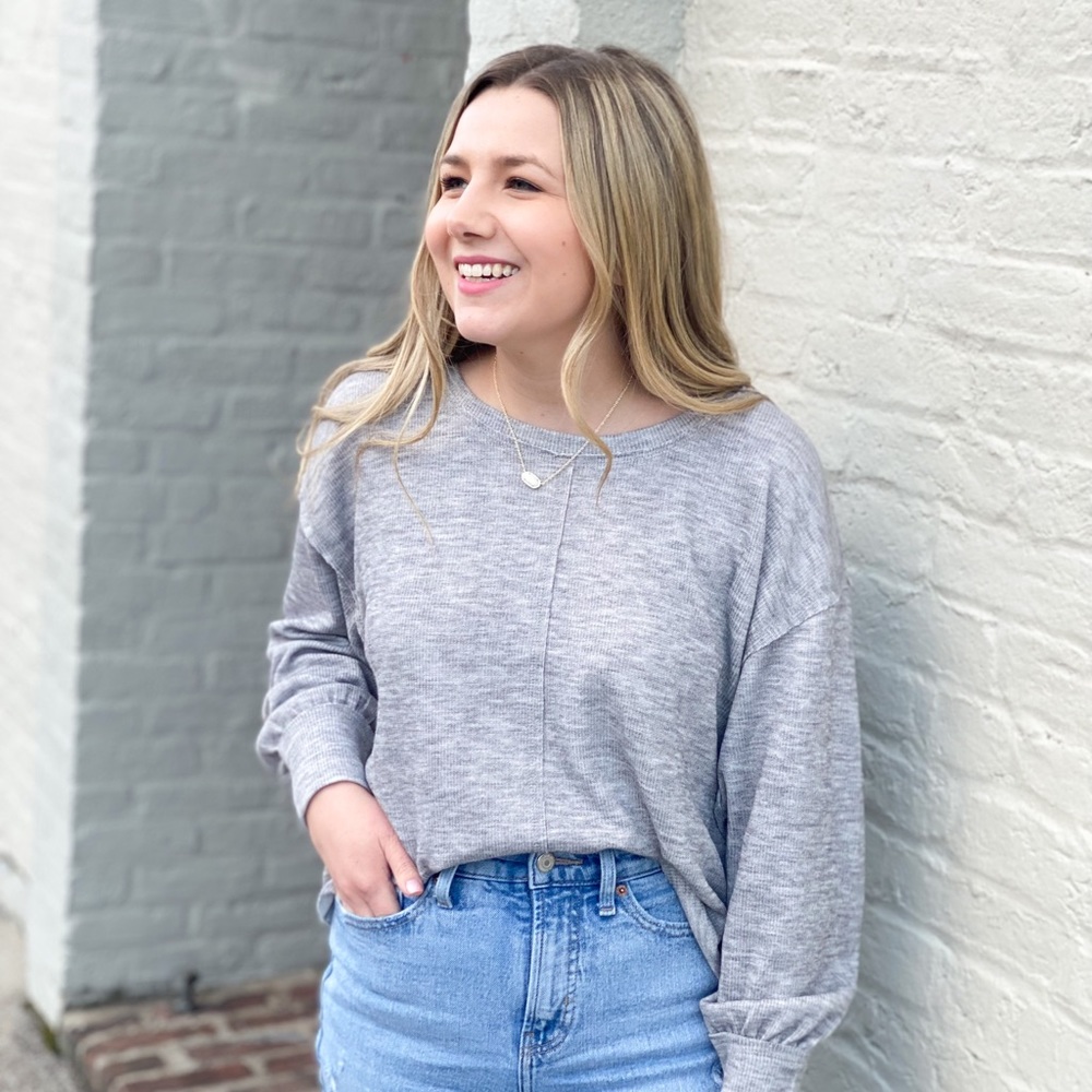 Heather Gray Ribbed Top